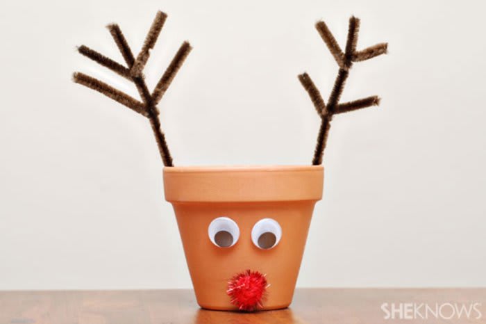 Christmas reindeer pot