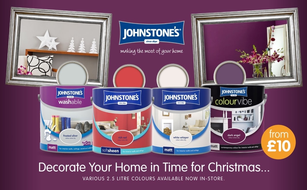 Buy Johnstone's Paint at B&M for a whole new look, just in time for Christmas!